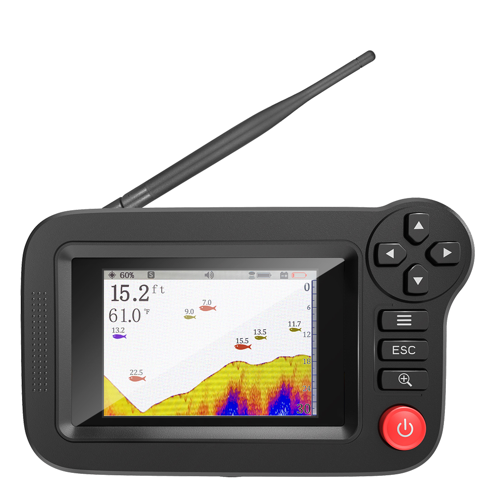Fish Finder Transducer - スマート魚群探知機 - ドック、海岸、銀行からのレクリエーション釣り用のポータブル魚群探知機と深度探知機