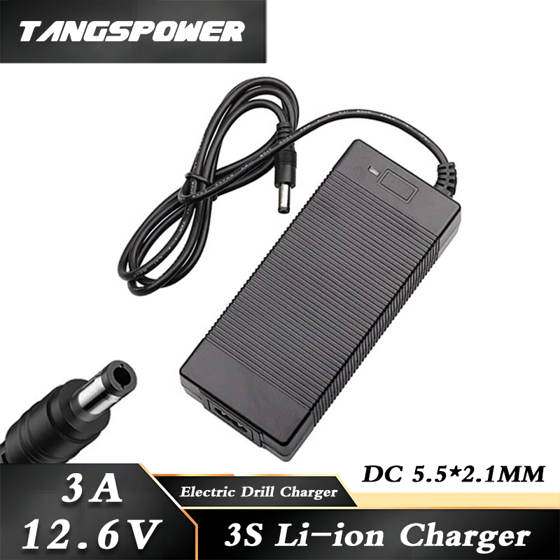 Fish Finder Charger - リチウム電池充電器,3sリチウムイオン電池パック用,急速充電,釣り用ライト,電気充電器,DCコネクタ5.5x2.1mm,12.6v,3a