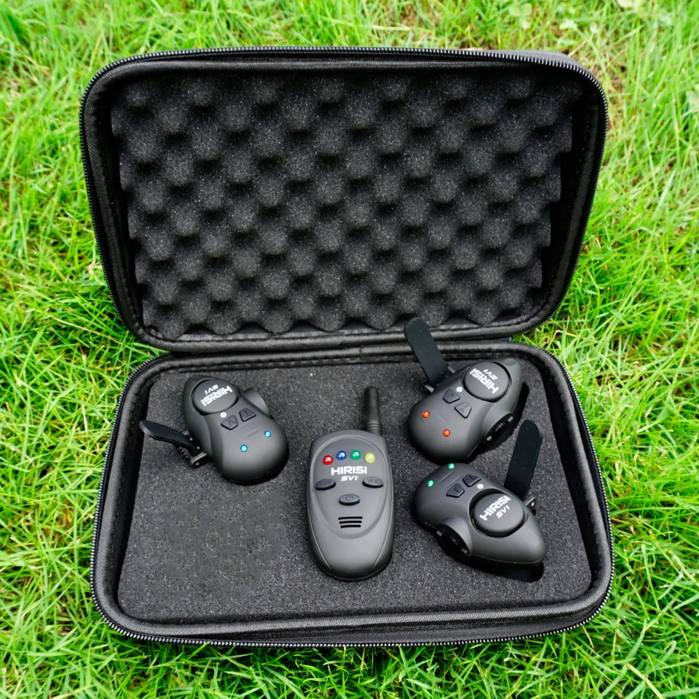 Bite Alarm - Hirisi 釣り餌アラームセットポータブルケース発光釣りバイトインジケータ SV1 鯉釣りアクセサリー