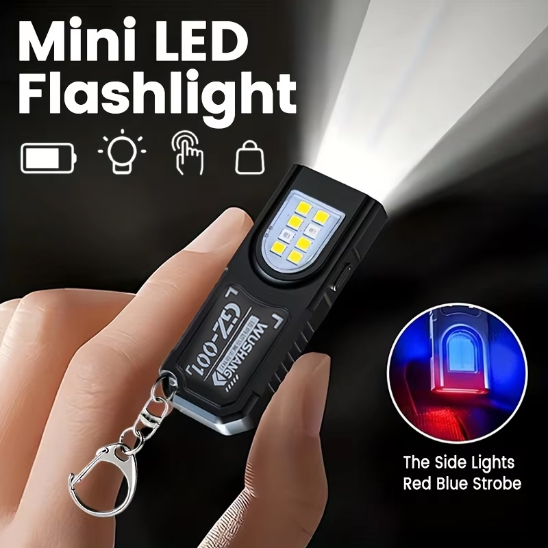Fishing Light - 多機能キーホルダー懐中電灯 USB 充電式ミニ懐中電灯 COB ワークライト付きキーリングキャンプウォーキングポケットランプ