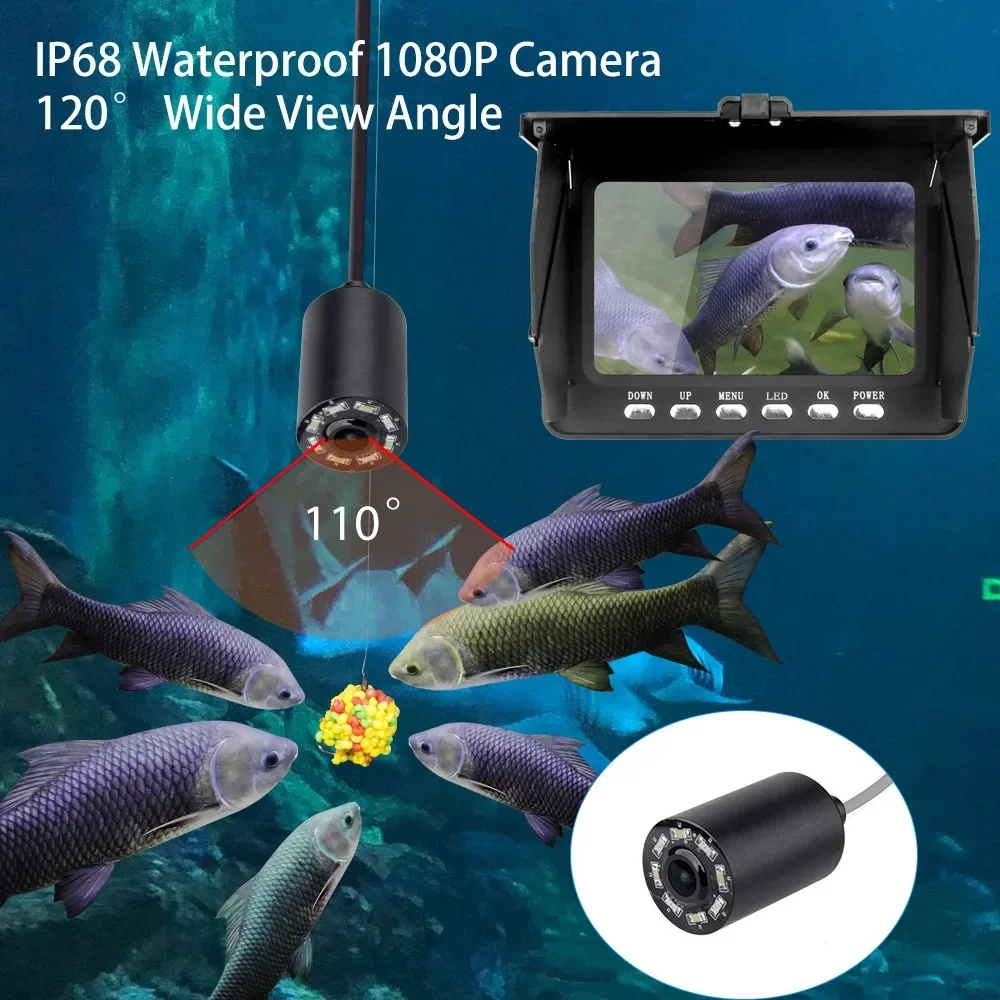 魚群探知機 5.0 インチ Lcd ディスプレイ水中釣りカメ - Fishing Camera のレビューと価格