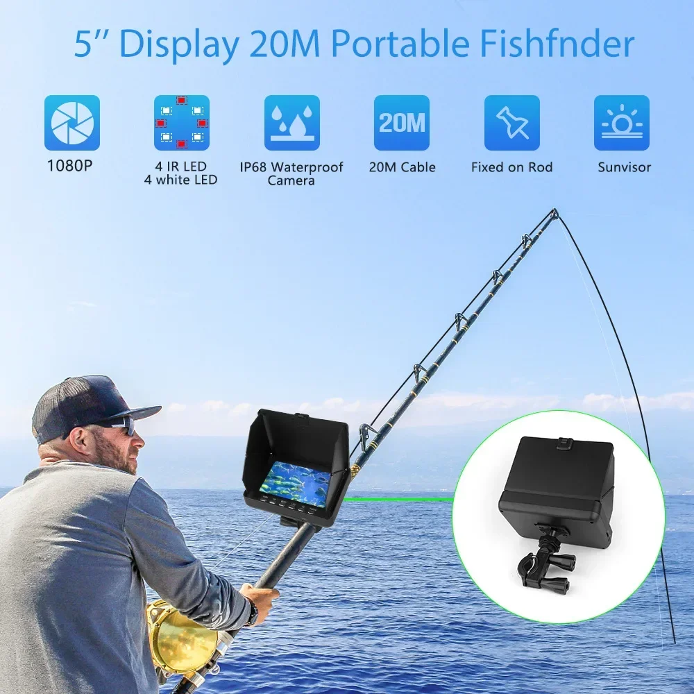 魚群探知機 5.0 インチ Lcd ディスプレイ水中釣りカメ - Fishing Camera のレビューと価格