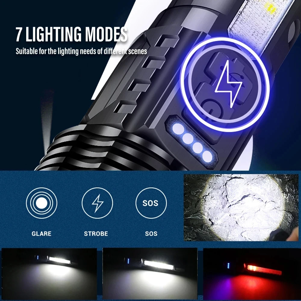 強力な LED 懐中電灯 充電式キャンプライト サイドライト - Fishing Light のレビューと価格