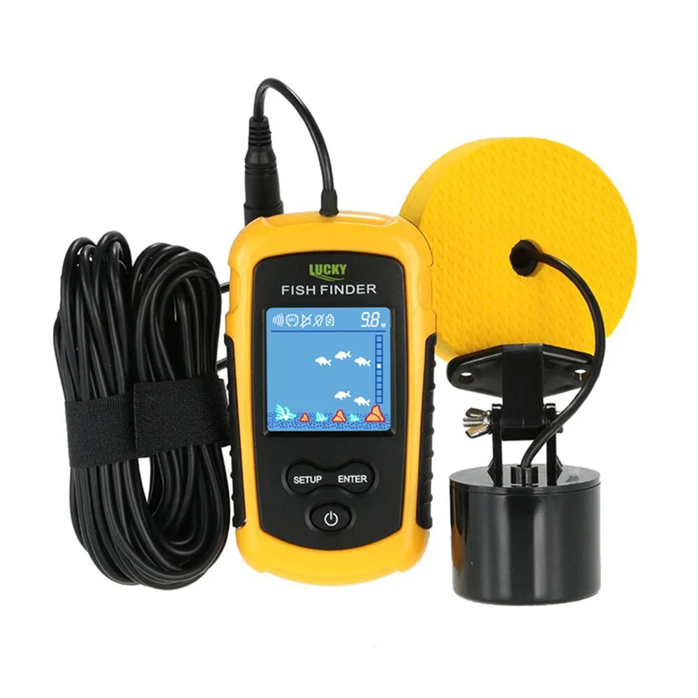 ラッキー液晶カラースクリーンポータブル有線魚群探知機 100 - Fish Finder Transducer のレビューと価格
