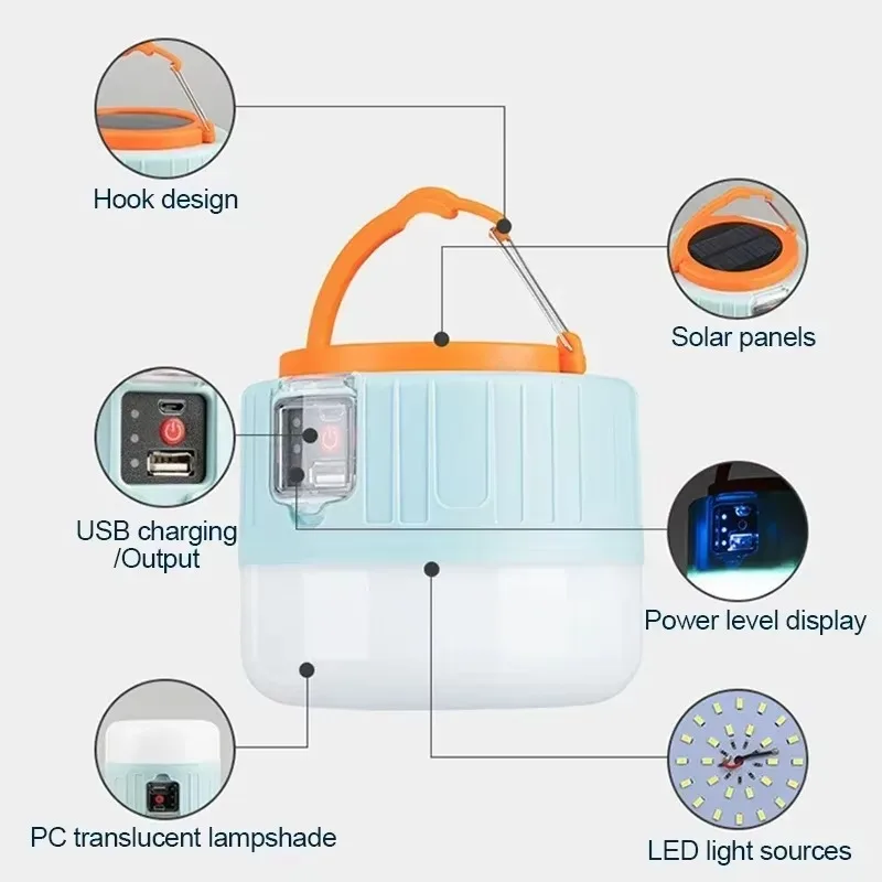 ソーラーキャンプランタン 充電式LEDポータブルワークライト - Fishing Light のレビューと価格