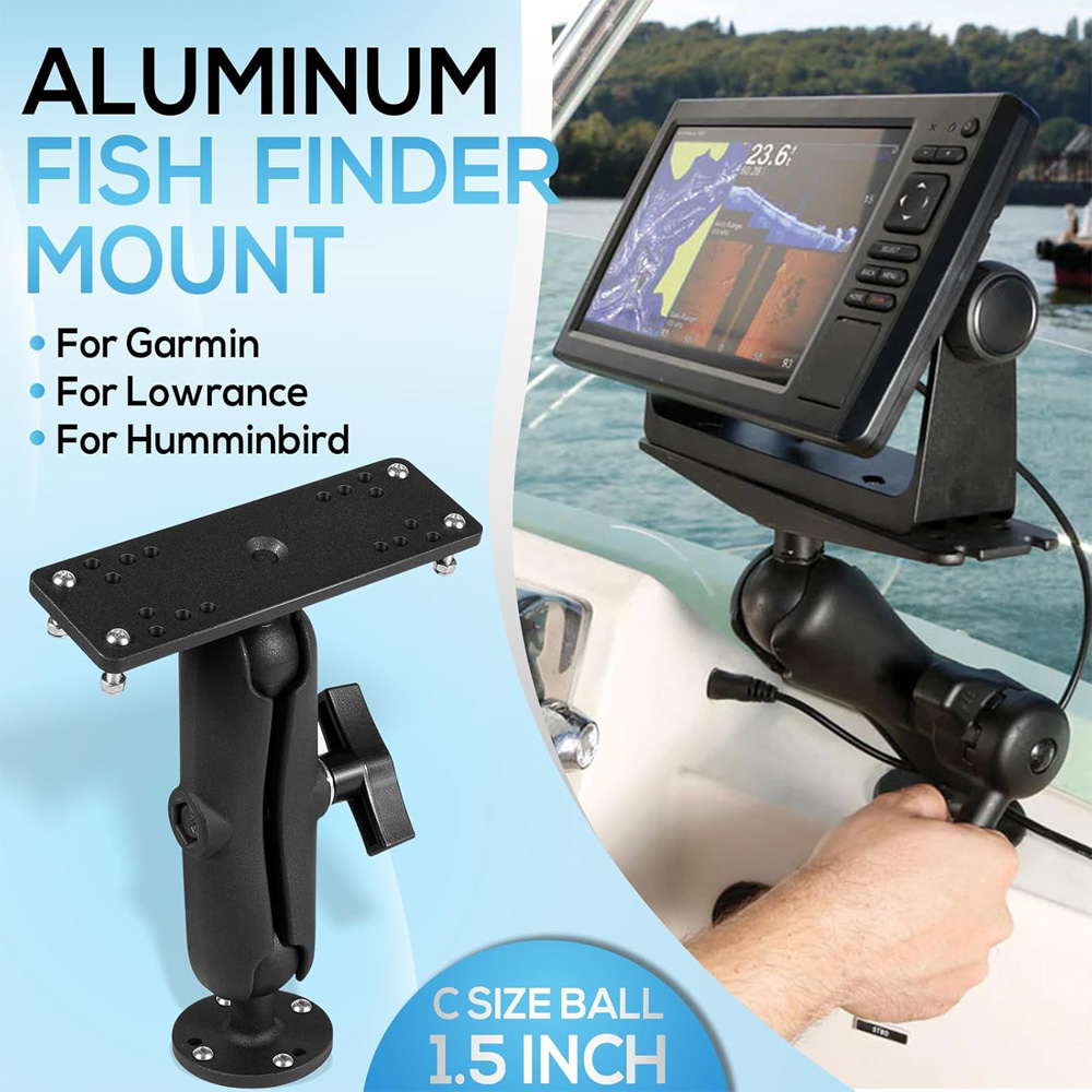 アルミニウム製魚群探知機マウント、1.5インチ/Cサイズボー - Fish Finder Mount のレビューと価格