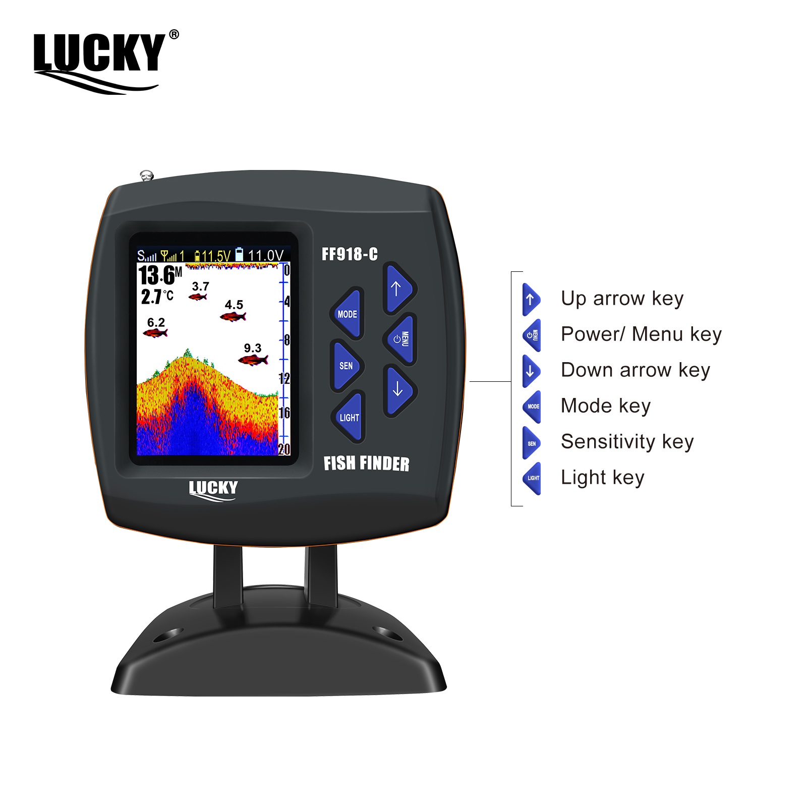 ラッキーFF918ワイヤレスリモコンボート魚群探知機300m - Fish Finder Transducer のレビューと価格