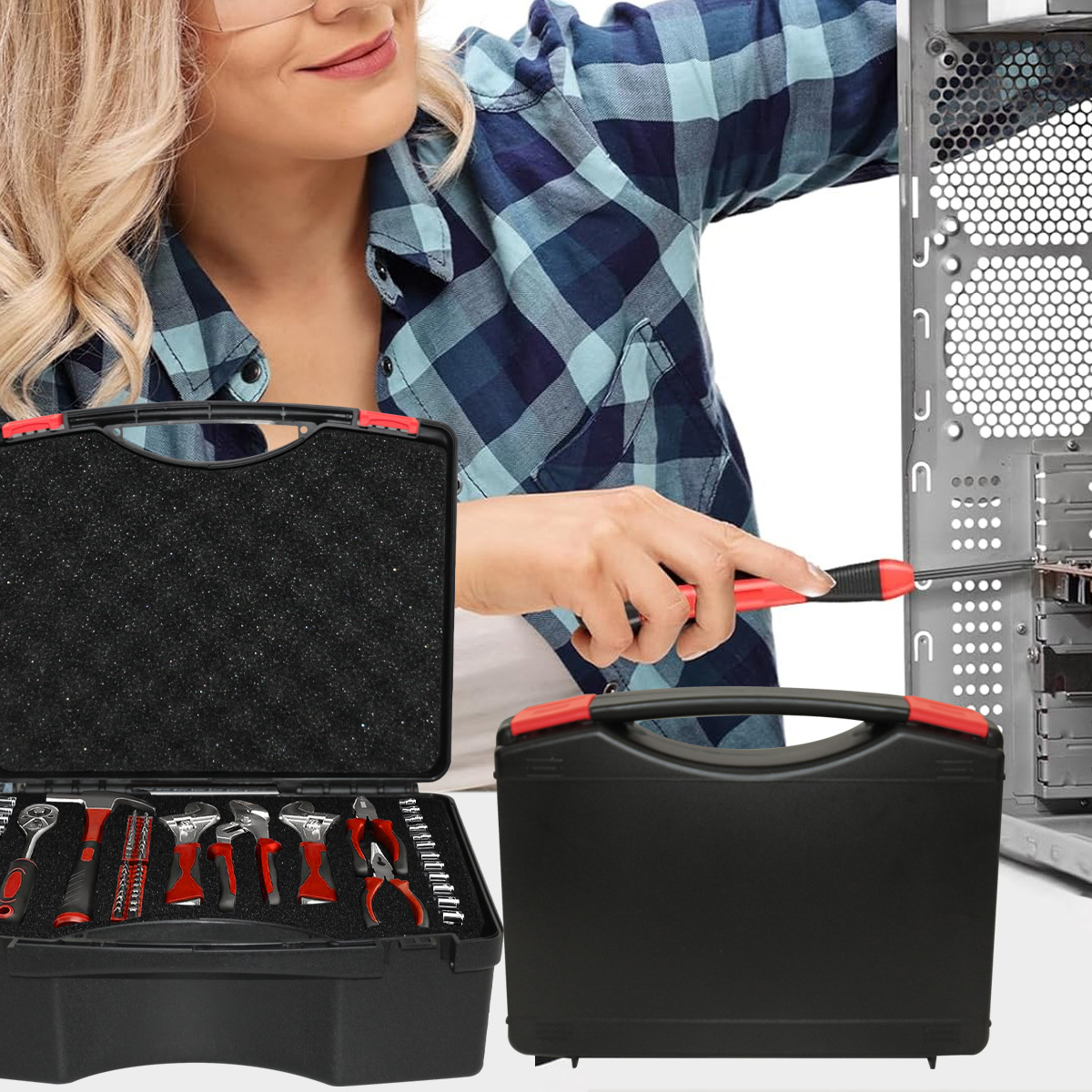 1PC ポータブル多機能ハードウェアツールボックス – 軽量 - Fish Finder Case のレビューと価格